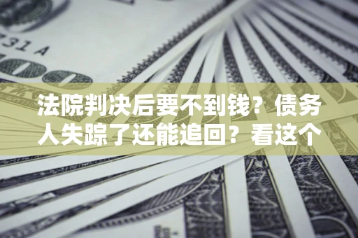 武汉法院判决后要不到钱？债务人失踪了还能追回？看这个方法！