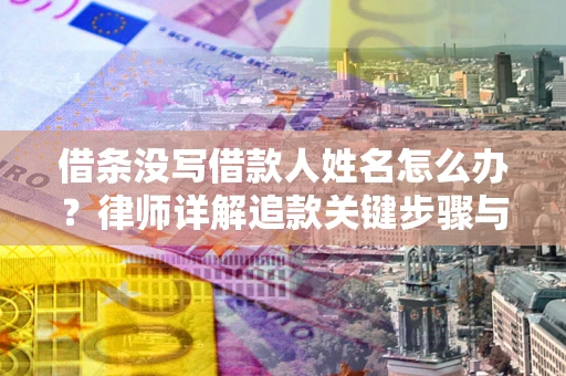 武汉借条没写借款人姓名怎么办？律师详解追款关键步骤与证据链构建