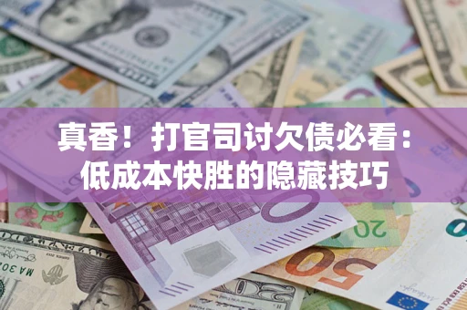 武汉真香！打官司讨欠债必看：低成本快胜的隐藏技巧