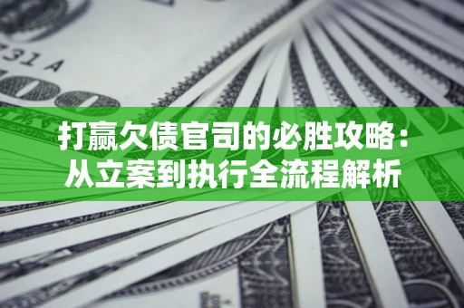 武汉打赢欠债官司的必胜攻略：从立案到执行全流程解析